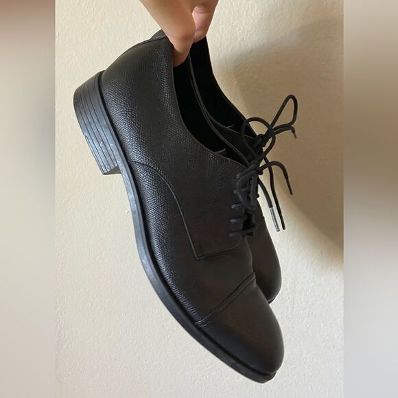 Calvin Klein Conner Small Tumbled Oxford Black Shoe CapToe Size 11.5 - Picture 8 of 13